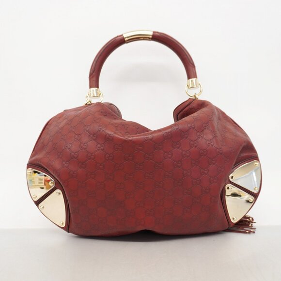GUCCI Red Leather Horsebit Bag - Picture 13 of 13
